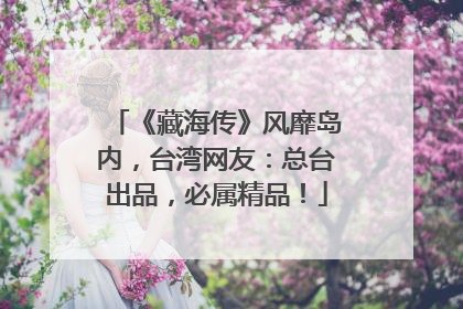 《藏海传》风靡岛内，台湾网友：总台出品，必属精品！