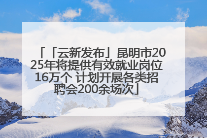 「云新发布」昆明市2025年将提供有效就业岗位16万个 计划开展各类招聘会200余场次