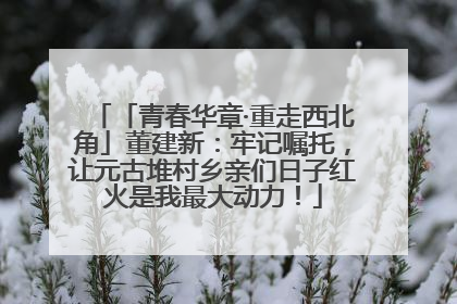 「青春华章·重走西北角」董建新：牢记嘱托，让元古堆村乡亲们日子红火是我最大动力！
