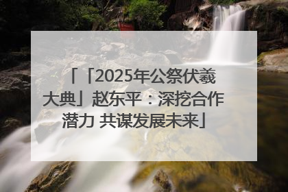 「2025年公祭伏羲大典」赵东平：深挖合作潜力 共谋发展未来