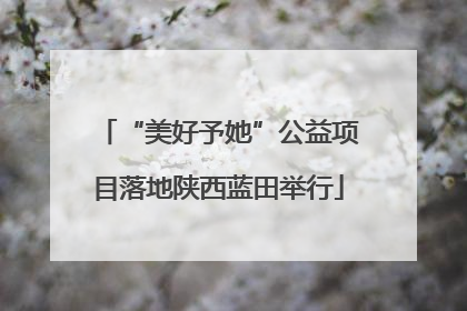 “美好予她”公益项目落地陕西蓝田举行