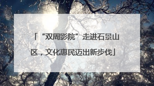 “双周影院”走进石景山区，文化惠民迈出新步伐