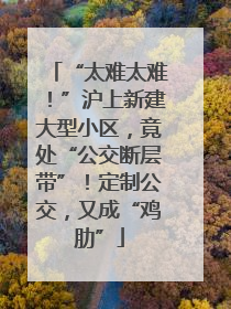 “太难太难！”沪上新建大型小区，竟处“公交断层带”！定制公交，又成“鸡肋”
