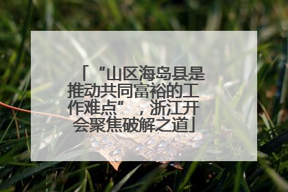 “山区海岛县是推动共同富裕的工作难点”，浙江开会聚焦破解之道