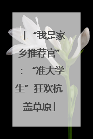 “我是家乡推荐官”：“准大学生”狂欢杭盖草原