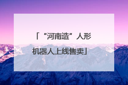 “河南造”人形机器人上线售卖