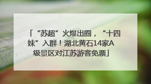 “苏超”火爆出圈，“十四妹”入群！湖北黄石14家A级景区对江苏游客免票