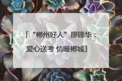 “郴州好人”廖锋华：爱心送考 情暖郴城
