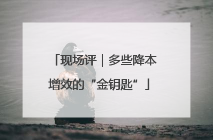 现场评｜多些降本增效的“金钥匙”