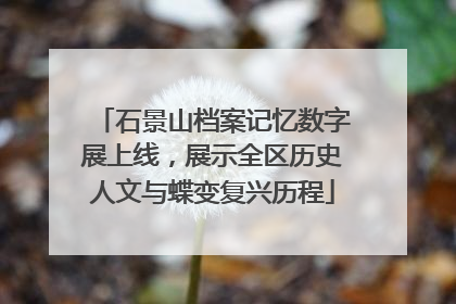 石景山档案记忆数字展上线，展示全区历史人文与蝶变复兴历程