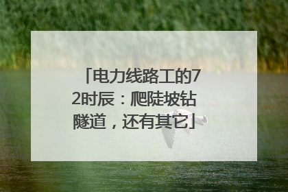 电力线路工的72时辰：爬陡坡钻隧道，还有其它