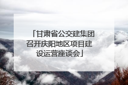 甘肃省公交建集团召开庆阳地区项目建设运营座谈会