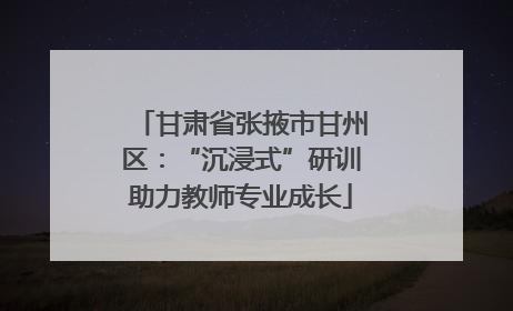 甘肃省张掖市甘州区：“沉浸式”研训助力教师专业成长