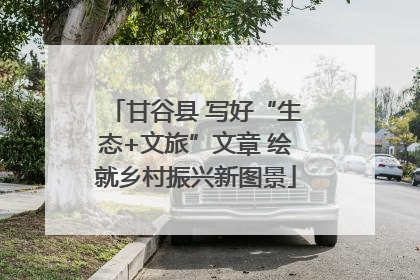 甘谷县 写好“生态+文旅”文章 绘就乡村振兴新图景