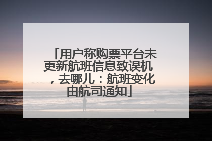 用户称购票平台未更新航班信息致误机，去哪儿：航班变化由航司通知