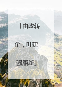 由政转企，叶建强履新