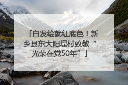 白发绘就红底色！新乡县东大阳堤村致敬“光荣在党50年”