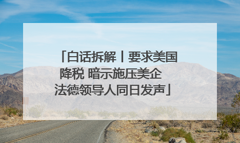 白话拆解丨要求美国降税 暗示施压美企 法德领导人同日发声
