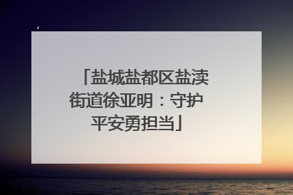 盐城盐都区盐渎街道徐亚明：守护平安勇担当