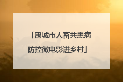 禹城市人畜共患病防控微电影进乡村