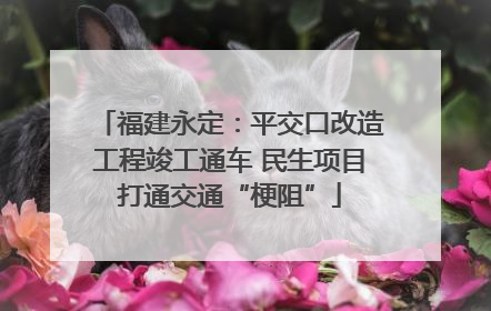 福建永定：平交口改造工程竣工通车 民生项目打通交通“梗阻”