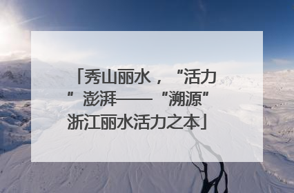 秀山丽水，“活力”澎湃——“溯源”浙江丽水活力之本