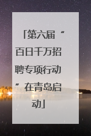第六届“百日千万招聘专项行动”在青岛启动