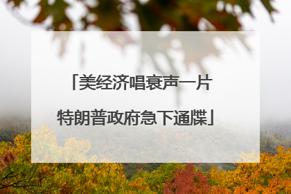 美经济唱衰声一片 特朗普政府急下通牒