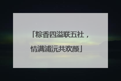 粽香四溢联五社，情满浦沅共欢颜