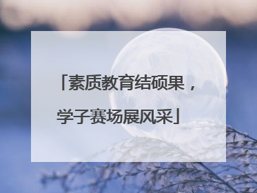 素质教育结硕果，学子赛场展风采