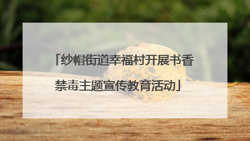 纱帽街道幸福村开展书香禁毒主题宣传教育活动