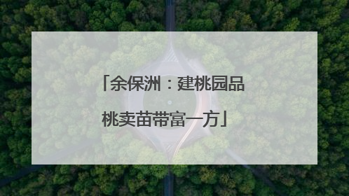 余保洲：建桃园品桃卖苗带富一方