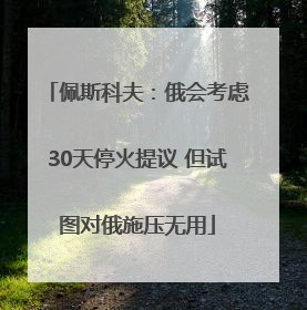 佩斯科夫：俄会考虑30天停火提议 但试图对俄施压无用