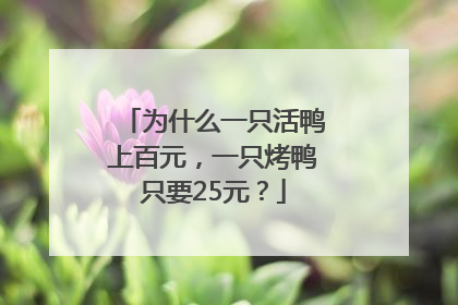 为什么一只活鸭上百元，一只烤鸭只要25元？