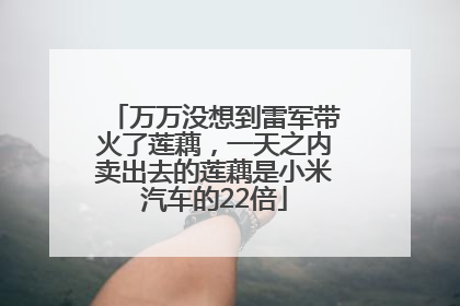万万没想到雷军带火了莲藕，一天之内卖出去的莲藕是小米汽车的22倍