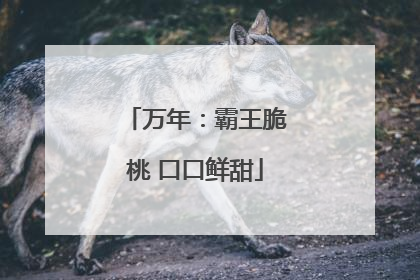 万年：霸王脆桃 口口鲜甜