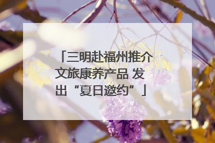 三明赴福州推介文旅康养产品 发出“夏日邀约”