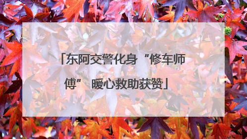 东阿交警化身“修车师傅” 暖心救助获赞