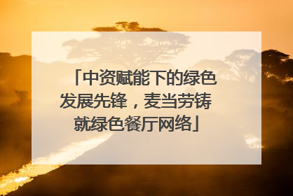 中资赋能下的绿色发展先锋，麦当劳铸就绿色餐厅网络