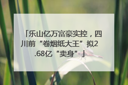 乐山亿万富豪实控，四川前“卷烟纸大王”拟2.68亿“卖身”