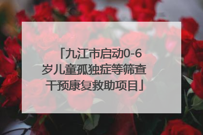 九江市启动0-6岁儿童孤独症等筛查干预康复救助项目