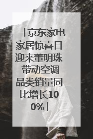 京东家电家居惊喜日迎来董明珠 带动空调品类销量同比增长100%