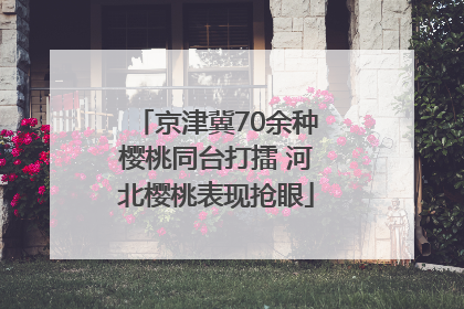 京津冀70余种樱桃同台打擂 河北樱桃表现抢眼