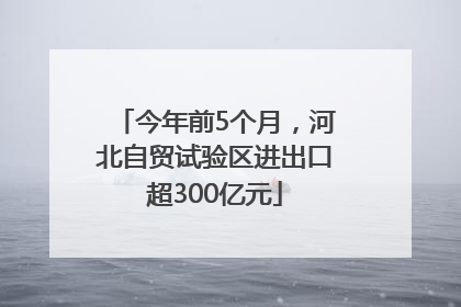 今年前5个月，河北自贸试验区进出口超300亿元