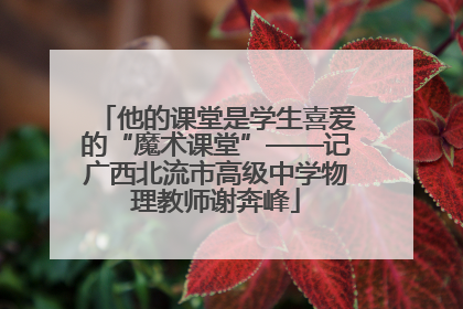 他的课堂是学生喜爱的“魔术课堂”——记广西北流市高级中学物理教师谢奔峰