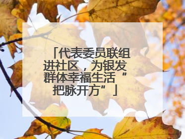 代表委员联组进社区，为银发群体幸福生活“把脉开方”