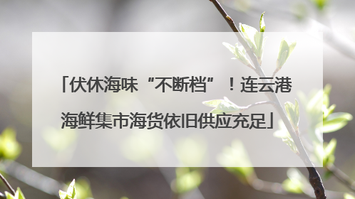 伏休海味“不断档”！连云港海鲜集市海货依旧供应充足