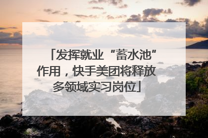 发挥就业“蓄水池”作用，快手美团将释放多领域实习岗位