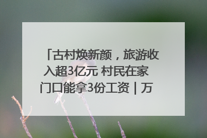 古村焕新颜，旅游收入超3亿元 村民在家门口能拿3份工资｜万千气象看四川