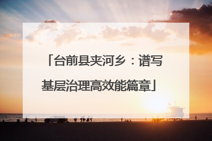 台前县夹河乡：谱写基层治理高效能篇章